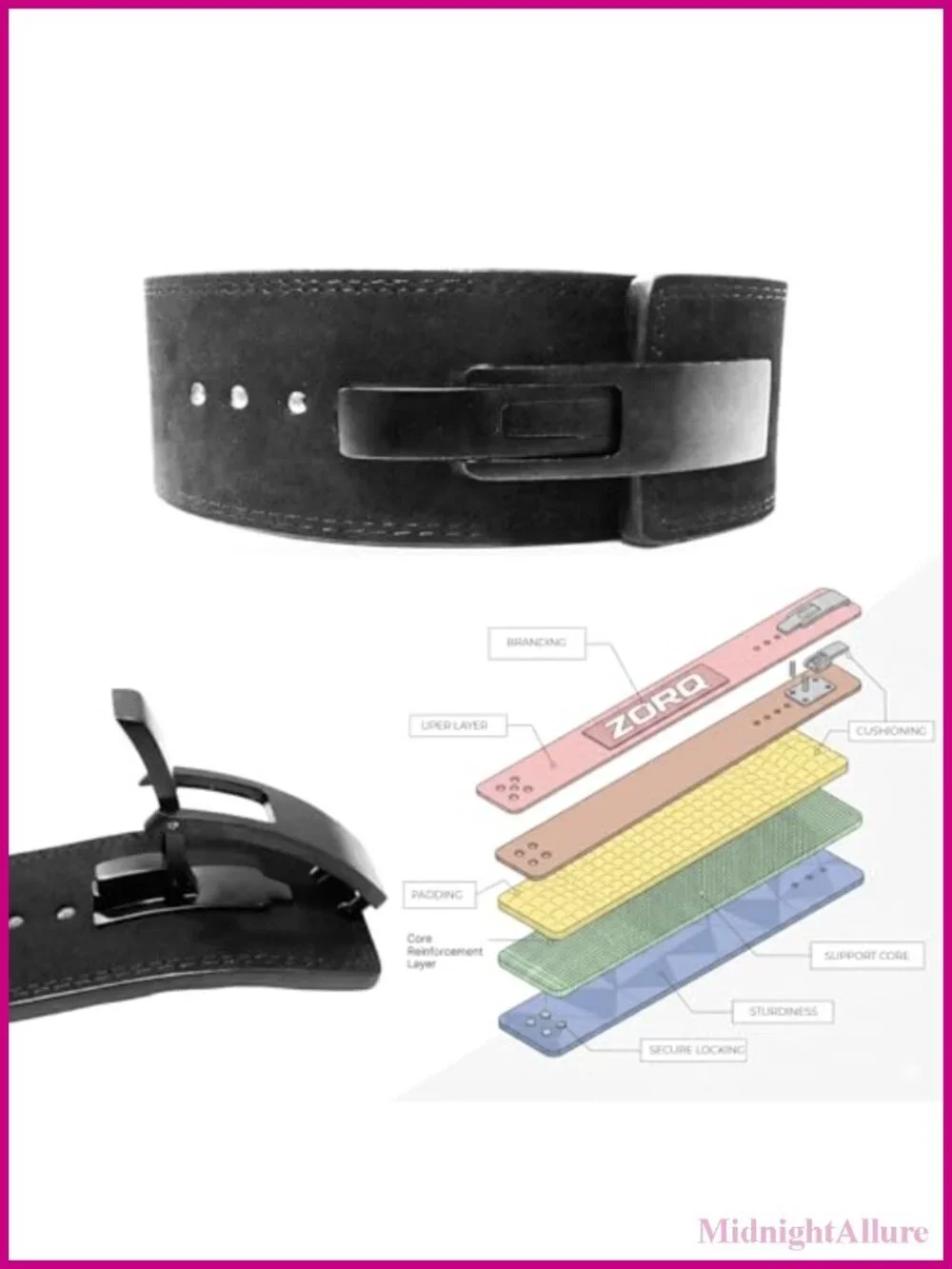 10mm Leather Weight Lifting Belt 4in Wide Steel Lever Buckle Powerlifting